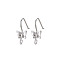 Brass Earring Hooks, Ear Wire, with Horizontal Loop, Nickel Free, Butterfly, Real Platinum Plated, 20x8mm, Hole: 2.5mm, 22 Gauge, Pin: 0.6mm