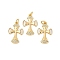Brass Micro Pave Cubic Zirconia Pendants, Cadmium Free & Nickel Free & Lead Free, Cross Charms, with Jump Ring and Shell, Real 18K Gold Plated, 21x14.5x2.5mm, Hole: 3mm