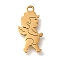 201 Stainless Steel Pendants, Angel Charms, Golden, 16x8x1mm, Hole: 1.5mm