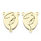 201 Stainless Steel Chandelier Component Links, 3 Loop Connectors, Oval, Real 18K Gold Plated, 29x22.5x1mm, Hole: 2mm