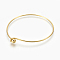 Brass Bangle Making, End with Removable Round Beads, Golden, 2-3/8 inch(6.1cm)x2-5/8 inch(6.7cm)