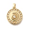 Rack Plating Brass Micro Pave Cubic Zirconia Pendants, Cadmium Free & Lead Free, Long-Lasting Plated, Real 18K Gold Plated Charms, Round, 19x16x3mm, Hole: 4x2.5mm