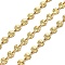 Brass Textured Flat Round Link Chains, Rack Plating, Cadmium Free & Lead Free, Long-Lasting Plated, Soldered, with Spool, Real 18K Gold Plated, 8x5x0.5mm