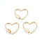 Brass Screw Carabiner Lock Charms, for Necklaces Making, Heart, Real 18K Gold Plated, 21.5x24x2mm, Screw: 7.5x4x4.5mm
