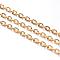 Iron Cable Chains, Unwelded, with Spool, Flat Oval, Popular for Jewelry Making, Important Decoration, Lead Free, Golden, 3x2x0.6mm, about 328.08 Feet(100m)/roll