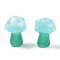 Handmade Lampwork Beads Strands, Mushroom, Honeydew, 15~16.5x11.5~13mm, Hole: 2mm