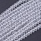 Glass Beads Strands, Faceted, Rondelle, Floral White, 2.9~3.3x2~2.5mm, Hole: 0.5mm, about 144~150pcs/strand, 35~37cm