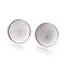 Tarnish Resistant Adjustable 304 Stainless Steel Finger Rings Components, Pad Ring Base Findings, Flat Round, Stainless Steel Color, Size 7, 17mm, Tray: 25mm