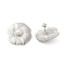 304 Stainless Steel Shell Pearl Flower Stud Earrings for Women, Stainless Steel Color, 35x29.5mm