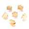 304 Stainless Steel Ribbon Crimp Ends, Golden, 7x7x4.5mm, Hole: 2x1mm