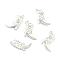 Alloy Enamel Pendants, Cadmium Free & Lead Free, with Rhinestones, Platinum Color, Boot, Beige, about 16mm wide, 21mm long, hole: 1mm