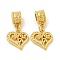Tibetan Style Alloy European Dangle Charms, Large Hole Pendants, Hollow Heart, Golden, 25mm, Pendant: 14x13.5x3mm, Hole: 4.5mm