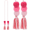 Polyester Tassel Pendant Decoration, Hot Pink, 255mm
