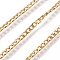 304 Stainless Steel Curb Chains, with Spool, Unwelded, Golden, 2.3mm, Link: 3.5x2.3x0.5mm, about 82.02 Feet(25m)/roll