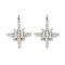 Alloy with Rhinestone Pendants, Cadmium Free & Lead Free, Star Charms, Platinum, 22x16x4.5mm, Hole: 2.2mm