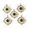 PVD Vacuum Plating 201 Stainless Steel Natural Lapis Lazuli Pendants, Real 18K Gold Plated, Flat Round Charms, 20.5x18x4mm, Hole: 1.2mm