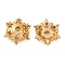 Brass Micro Pave Clear Cubic Zirconia Bead Caps, Cadmium Free & Nickel Free & Lead Free, Flower, Real 18K Gold Plated, 9x9x3.5mm, Hole: 1.5mm