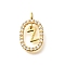 Brass Micro Pave Cubic Zirconia Pendants, Cadmium Free & Nickel Free & Lead Free, Real 18K Gold Plated, Oval with Letter Charms, Letter Z, 18.5x11x3.5mm, Hole: 2x1.5mm
