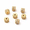 Brass Rhinestone Beads, Column, Real 18K Gold Plated, 7.5x5mm, Hole: 1.8mm