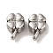 Non-Tarnish 304 Stainless Steel European Beads, Large Hole Beads, Clover, Stainless Steel Color, 13x8.5x6.5mm, Hole: 4x3.5mm