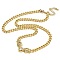 Brass Micro Pave Cubic Zirconia Leopard Pendant Twisted Chain Necklaces, Real 18K Gold Plated, Clear, 19.25 inch(48.9cm)