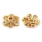 Brass Micro Pave Clear Cubic Zirconia Bead Caps, Long-Lasting Plated, Flower, Golden, 7.5x2mm, Hole: 1.2mm