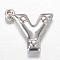 Tarnish Resistant 201 Stainless Steel Charms, Letter Y, Stainless Steel Color, 15x15x3.1mm, Hole: 1.2mm