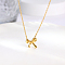 Stainless Steel Bowknot Pendant Necklaces for Women, Cable Chains 