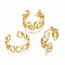 Brass Cuff Rings, Open Rings, Nickel Free, Mixed Shapes, Real 16K Gold Plated, US Size 6 1/2(16.9mm)~US Size 8 1/2(18.5mm)