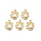 Rack Plating Alloy Enamel Pendants, Cadmium Free & Nickel Free & Lead Free, Light Gold, Christmas Bell, White, 20x16x4.5mm, Hole: 1.2mm