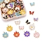 120Pcs 12 Styles Alloy Enamel Pendants, Flower & Butterfly, Light Gold, 10pcs/styles