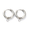 Tarnish Resistant 201 Stainless Steel Huggie Hoop Earring Findings, with Horizontal Loop and 316 Surgical Stainless Steel Pin, Stainless Steel Color, 18x15x2.5mm, Hole: 2.5mm, Pin: 1mm