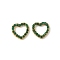 304 Stainless Steel Rhinestone Cabochons, Ion Plating(IP), Golden, Heart, 9x9.5x1.5mm