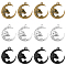 36Pcs 3 Colors Alloy Pendant, Moon with Skull, Mixed Color, 27x23.5x4mm, Hole: 2.3mm, 12pcs/color