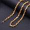 Stainless Steel Byzantine Chains Necklaces for Men, Golden, 25.59 inch(65cm)x5mm