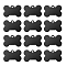 Aluminium Pendants, Pet Tag, Bone Shape, Black, 25x38x1mm, Hole: 3mm, 30pcs/box