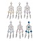 Tibetan Style Alloy Pendants, Woven Net, with Opaque Resin Bead Caps and ABS Plastic Imitation Pearl Beads, Mixed Color, 97x26.5x5.5mm, Hole: 2mm