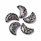 Moon Shape Natural  Dalmatian Jasper Healing Crystal Pocket Palm Stones, for Chakra Balancing, Jewelry Making, Home Decoration, 30x20.5x9.5mm