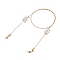 Eyeglasses Chains, Neck Strap for Eyeglasses, with Transparent Glass Beads, 304 Stainless Steel Lobster Claw Clasps, Brass Cable Chains and Rubber Loop Ends, Golden, 27.75 inch(70.5cm)
