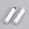 Brass Slide On End Clasp Tubes, Slider End Caps, Cadmium Free & Nickel Free & Lead Free, Silver Color Plated, 6x16x4mm, Hole: 1x3mm, Inner Diameter: 3mm
