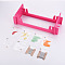 732Pcs 4 Colors Glass Seed Beads Jewelry Making Kit, 2Pcs Brass Beads, 1Pcs Slider Bead and Iron Needle, 1 Set Plastic Weaver Tools, 9m Braided Nylon Cord for DIY Craft, Hot Pink, 26.2x10.2x2.2cm