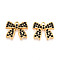 304 Stainless Steel Rhinestone Pendants, Bowknot, Ion Plating(IP), Real 18K Gold Plated, Jet, 17x19x3.5~4mm, Hole: 1.8~2mm