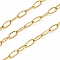 304 Stainless Steel Wave Cable Chains, Soldered, with Spool, Real 18K Gold Plated, 5.5x2.5x0.5mm, 10m/roll