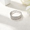 304 Stainless Steel Adjustable Finger Rings, Stainless Steel Color, 7mm, US Size 6 1/2(16.9mm)