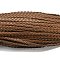 3-Ply PU Leather Braided Cord, Flat, Saddle Brown, 5x1.5mm, about 107.17 Yards(98m)/Bundle