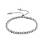 Adjustable 304 & 201 Stainless Steel Slider Bracelets, Bolo Bracelets, Cross, Stainless Steel Color, 9-1/8 inch(23.2cm)