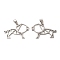 Non-Tarnish 201 Stainless Steel Origami Pendants, Lion Outline Charms, Stainless Steel Color, 19x32x1.5mm, Hole: 6.5x3mm