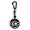 Plastic Pendant Decorations, Flat Round with Word, Black, 160mm, falt round: 54x3mm