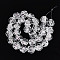 Handmade Lampwork Beads Strands, Flat Round with Rose, with Glitter Powder, Clear, 15.5~17.5x7~8.5mm, Hole: 1.4~1.5mm, about 30pcs/strand, 18.50 inch(47cm)