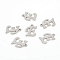 Non-Tarnish 201 Stainless Steel Pendants, Laser Cut, Letter, Stainless Steel Color, Letter.E: 14x10x1.2mm, Hole: 1mm